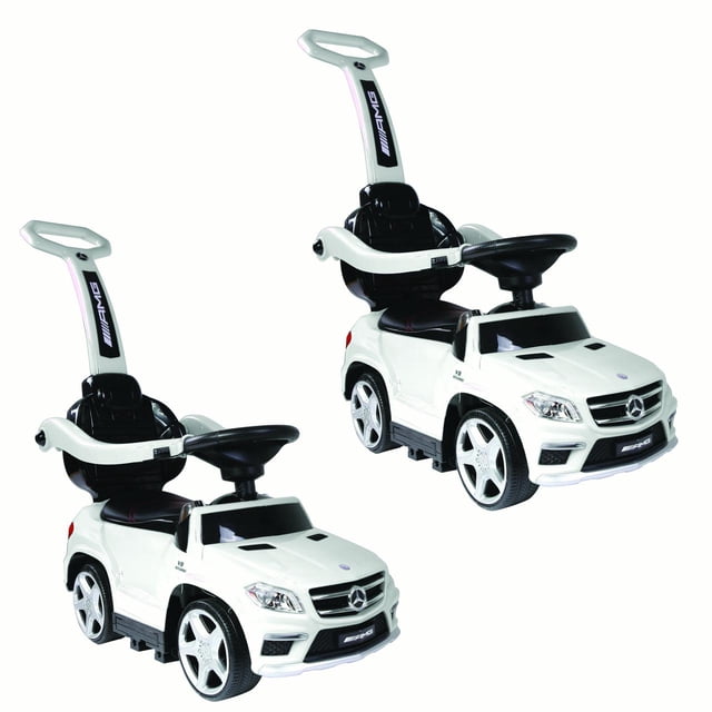 Best Ride On Cars Toddler 4-in-1 Mercedes Push Car Stroller, White (2 Pack)