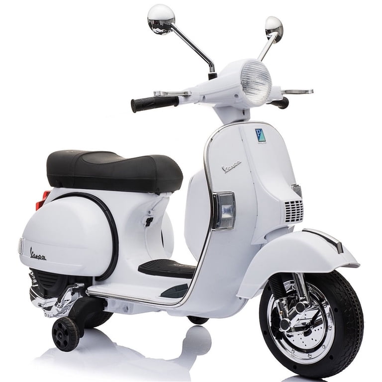 Vespa ホワイト キッズスクーター Best Ride On Cars - Battery Powered Vespa Scooter for Kids with