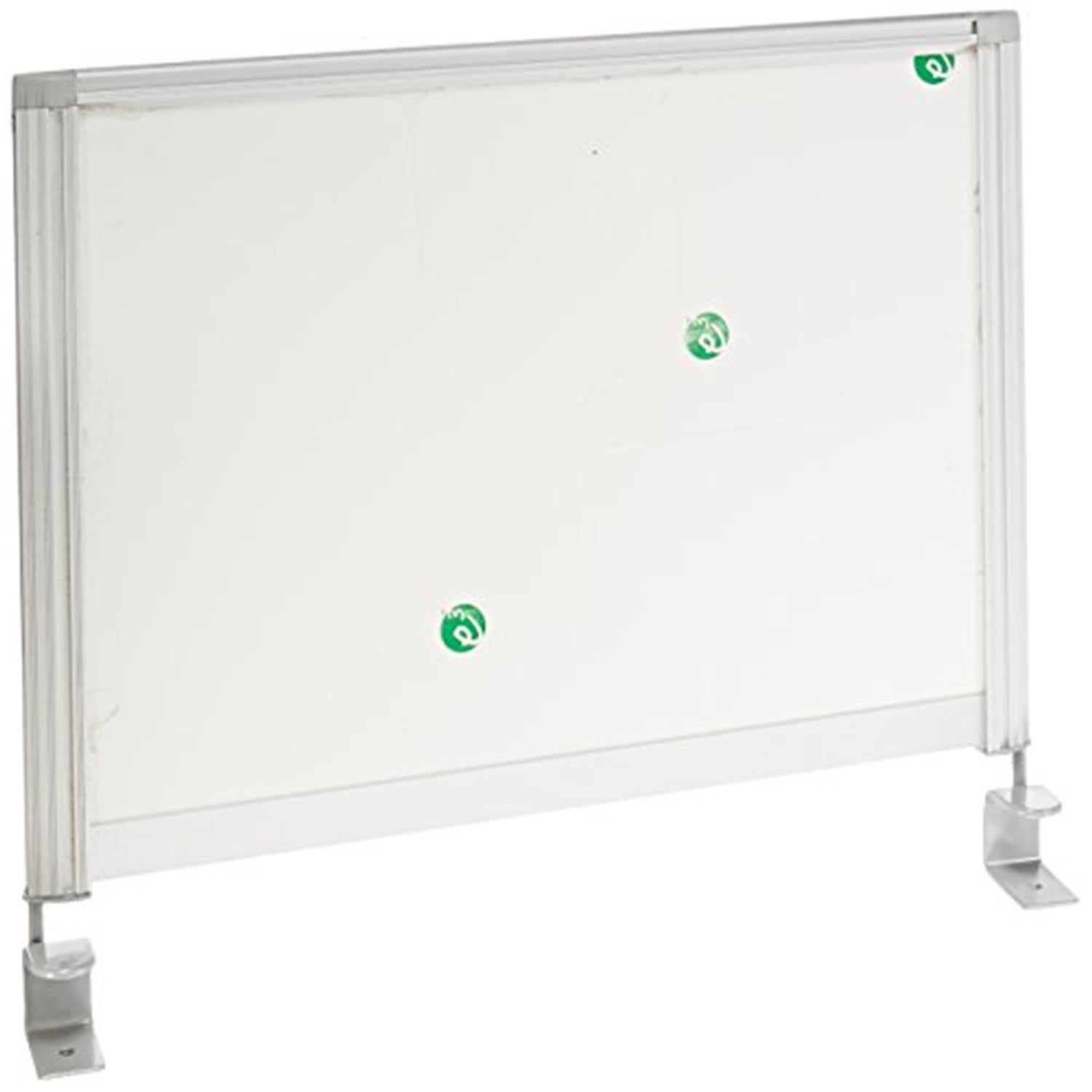 White Porcelain Steel Desktop Privacy Panel with Aluminum Frame