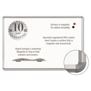 Best-Rite Magne-Rite Magnetic Dry Erase Board, 96 x 48, White, Silver Frame