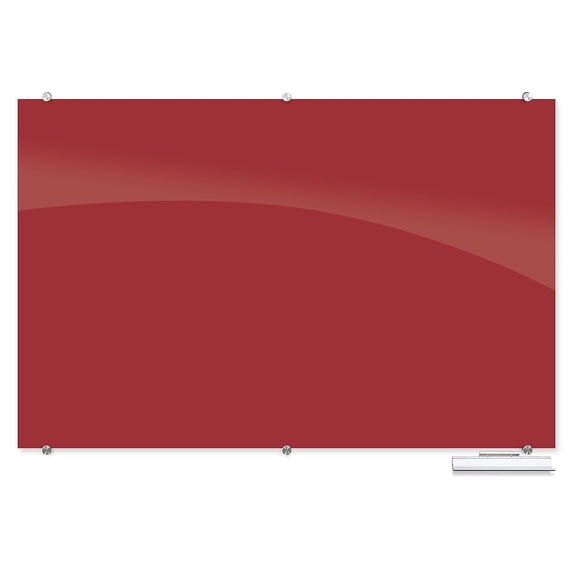 Best-Rite Visionary Colors Magnetic Glass Dry Erase Whiteboard 47.24" x 70.87" Red (83845-Red)