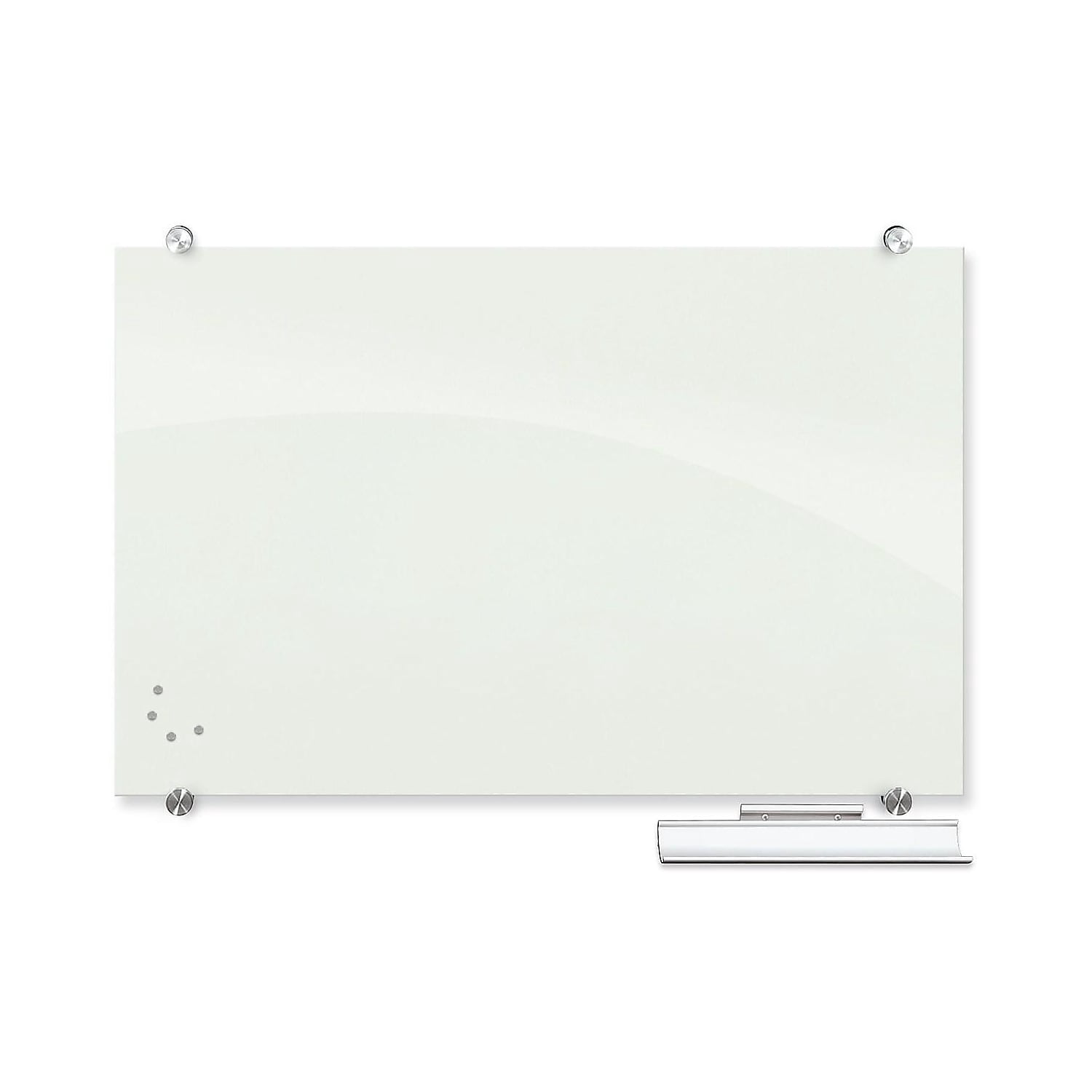 Mooreco Dry Erase Board, Glass, 24 in, 36 in, No Frame Frame, White, Gloss 83843