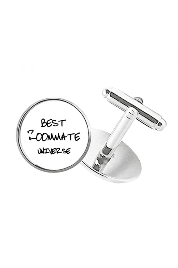 Best Roommate Universe Graduation season Round Button Cuff Clip Stud Cufflinks
