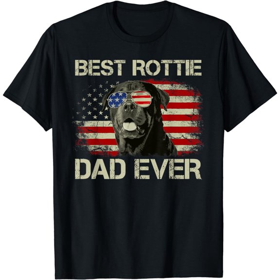 Best Rottie Dad Ever Tshirt Rottweiler American Flag Gift