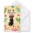 thumbnail image 1 of Best Rottweiler Mom Ever Happy Mother's Day 5x7in Folded Greeting Card Rottie Dog Lover Gifts Idea Single Note Card with Envelope - 02002, 1 of 5