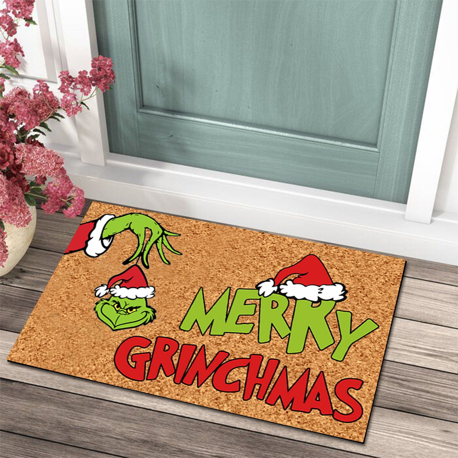 Best Sale! Grinch Christmas Blanket Christmas Doormat Front Door