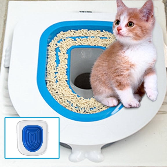Best Sale! MIARHB Cat Toilet Training Kit Plastic Sand Box Mat Cat Trainer Cat Toilet Cleanin Blue A12