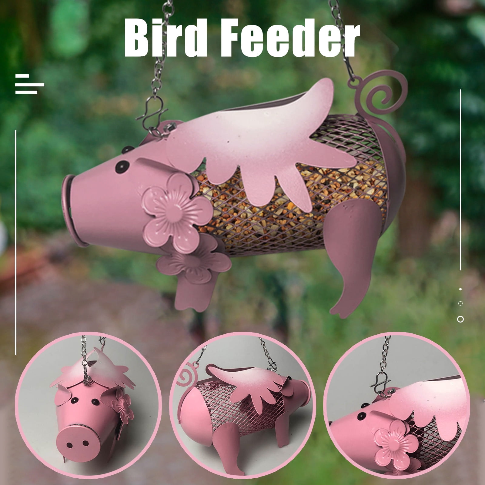 Best Sales! UJUNAOR Outdoor Wild Bird Feeder Metal Hanging Bird Feeders