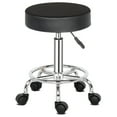 thumbnail image 1 of Best Salontool Round Rolling Stool Chair PU Leather Height Adjustable Shop Stool Swivel Drafting Work SPA Salon Stools with Wheels Office Chair (Black), 1 of 9