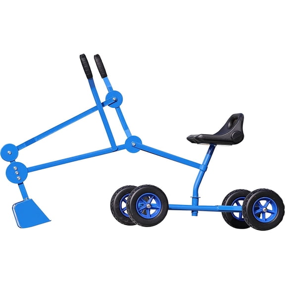 Best Sand Digger Toy Backhoe with Wheels Dig in Sandbox, Beach, Snow, Dirt. A Kid's Outdoor Ride on ExcavatorToy for Ages 4-12 (Blue)