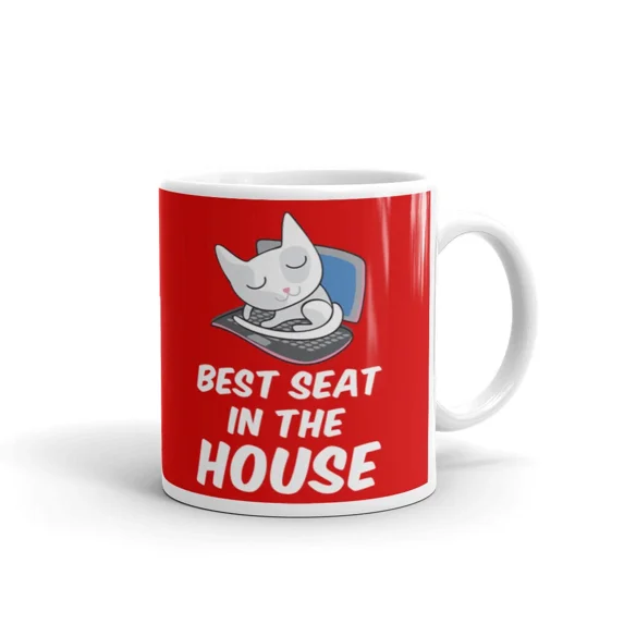 Best Seat In The House Dad Love Cats Work Cup Gift Coffee Tea Ceramic ...