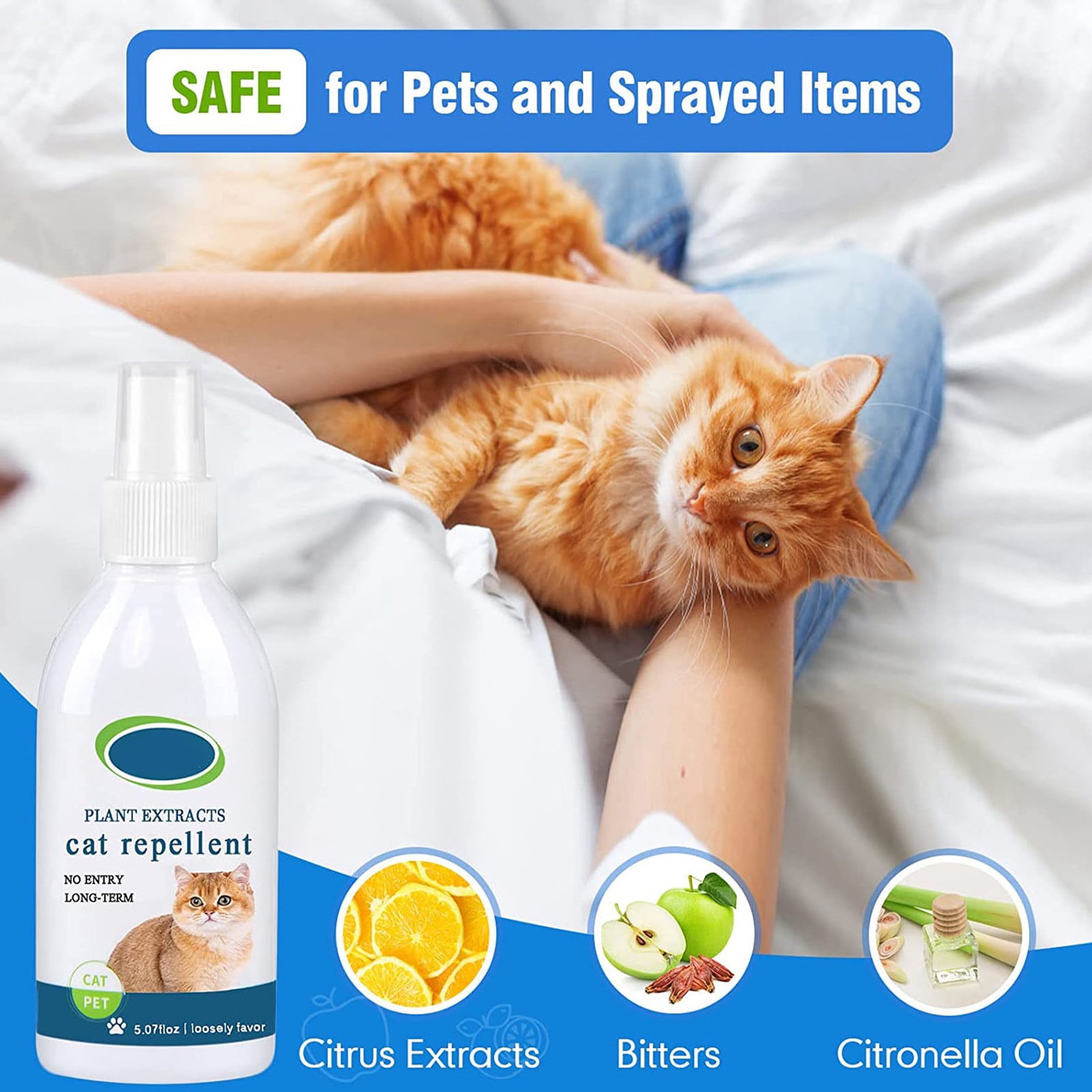 XINQITE 150ml Indoor and Outdoor Long term Cat Drive Away Spray Household Plant Extracts Restricted Area Cat Repellent Odor Expulsion Prevent Cat Biting and Urine Spray Walmart