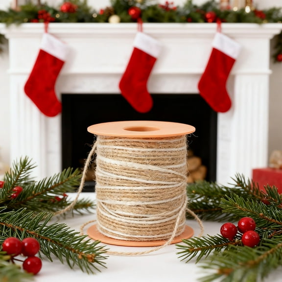 Best Sellers karymi Christmas Jute Linen Ribbon 0.6cm Mixed Color Fish Silk Ribbon for DIY Crafts Gift Wrapping Bows Christmas Tree Decoration Vintage Style Ribbon House Decor Super Savings Week