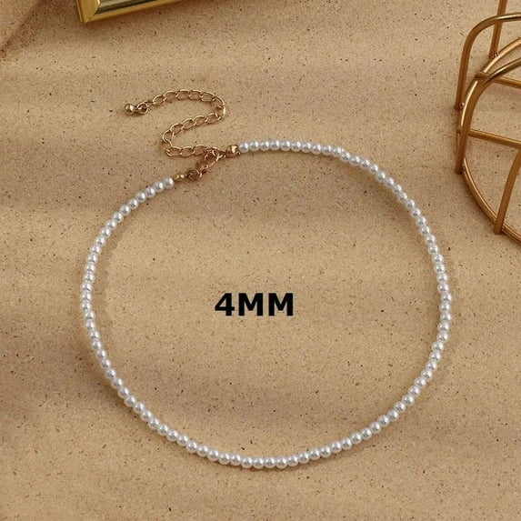 Best-Selling Faux Pearl Necklace - Elegant Round Pearl Beaded Choker for Women