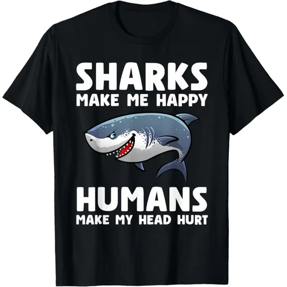 Best Shark Art For Men Women Kids Shark Novelty Shark Lover Gift T-Shirt Unisex S-5XL Hot Trending Shirt, Vintage Birthday Gift
