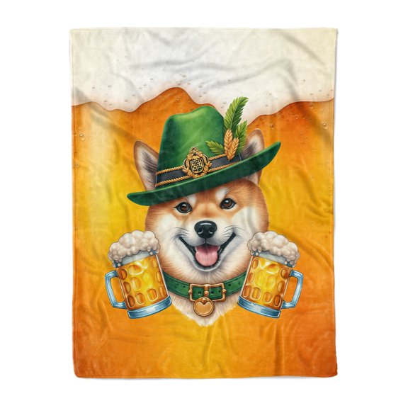 Best Shiba Inu Dad Proud Beer Lover Happy Oktoberfest Cozy Fleece Blanket Shibas Dog Lovers Gifts Idea Warm Soft Throw Blanket - 02016