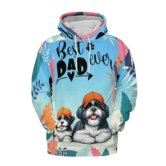 Best Shih Tzu Dad Ever Happy Father's Day All Over Print 3D Hoodie Unisex Merch Hoodies Lion Dog Lover Gifts - 02006
