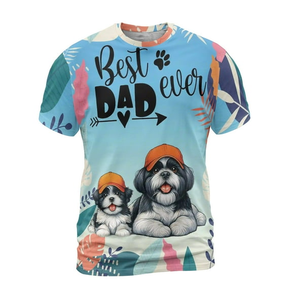 Best Shih Tzu Dad Ever Happy Father's Day All Over Print 3D Shirt Unisex Merch Lion Dog Lover Gifts - 02006