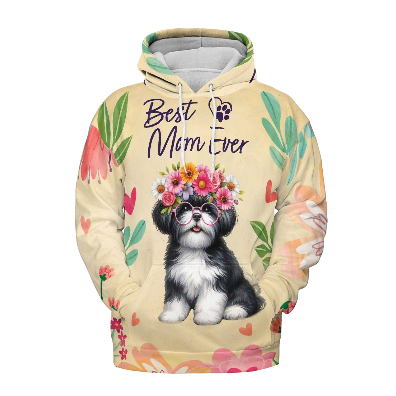 Best Shih Tzu Mom Ever Happy Mother's Day All Over Print 3D Hoodie ...