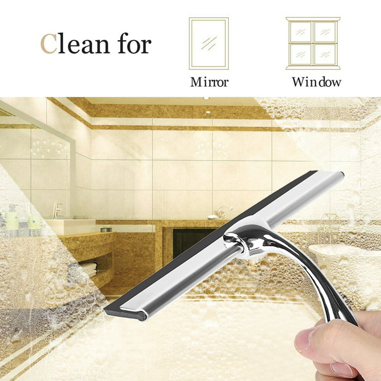 Window Squeegee, Stainless Steel Zinc Alloy Window Squeegee for Car  Windshield Glass Mirror, 25cm Long Squeegee Cleaning Tool with Hook