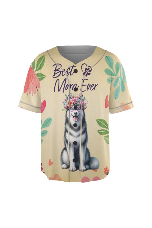 Best Siberian Husky Mom Ever Happy Mother's Day All Over Print 3D Baseball Shirt Husky Dog Lover Gifts Softball Sport - 02002