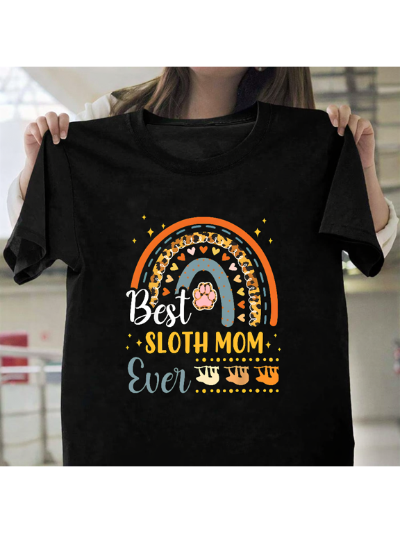 Best Sloth Mom Ever Animal Lover Mama Mothers Day Funny Theme Unisex T-Shirt, up to size 3XL.