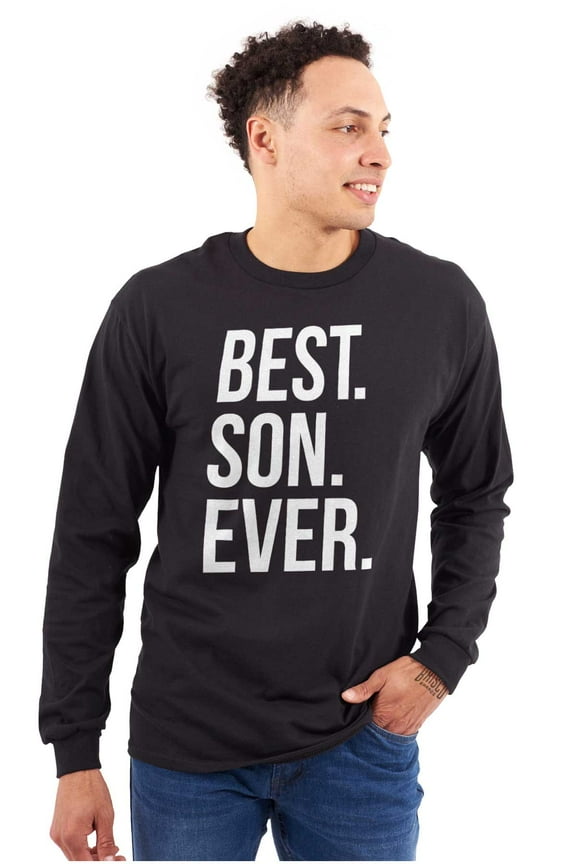 Best Son Ever Relatives Family Men's Big & Tall Long Sleeve Graphic Tee Brisco Brands 2X