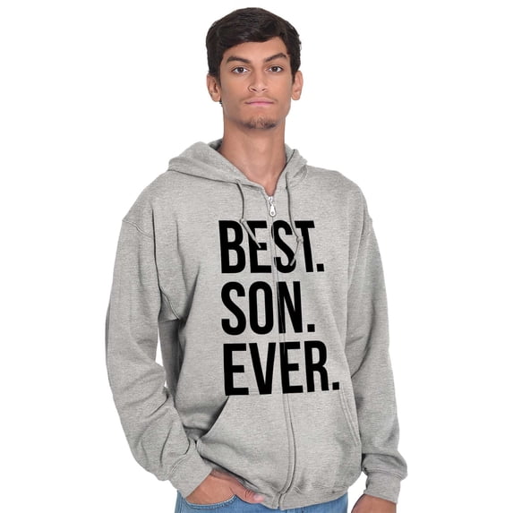 Best Son Ever Relatives Family Men's Big & Tall Graphic Zip Up Hoodie Brisco Brands 3X