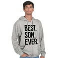 thumbnail image 1 of Best Son Ever Relatives Family Men's Big & Tall Graphic Zip Up Hoodie Brisco Brands 5X, 1 of 5