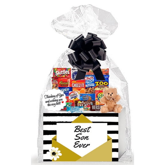 Best Son Ever Thinking of You Cookies, Candy & More Care Package Assortment Variety Gift Box Bundle Set