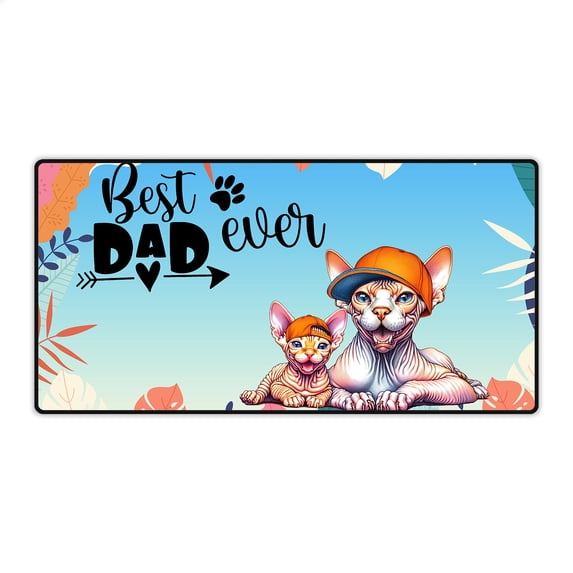 Best Sphynx Dad Ever Happy Father's Day Desk Mat Full Keyboard Mouse Pad Cat Lover Kitten Owner Gifts Idea Large Mousepad - 02006