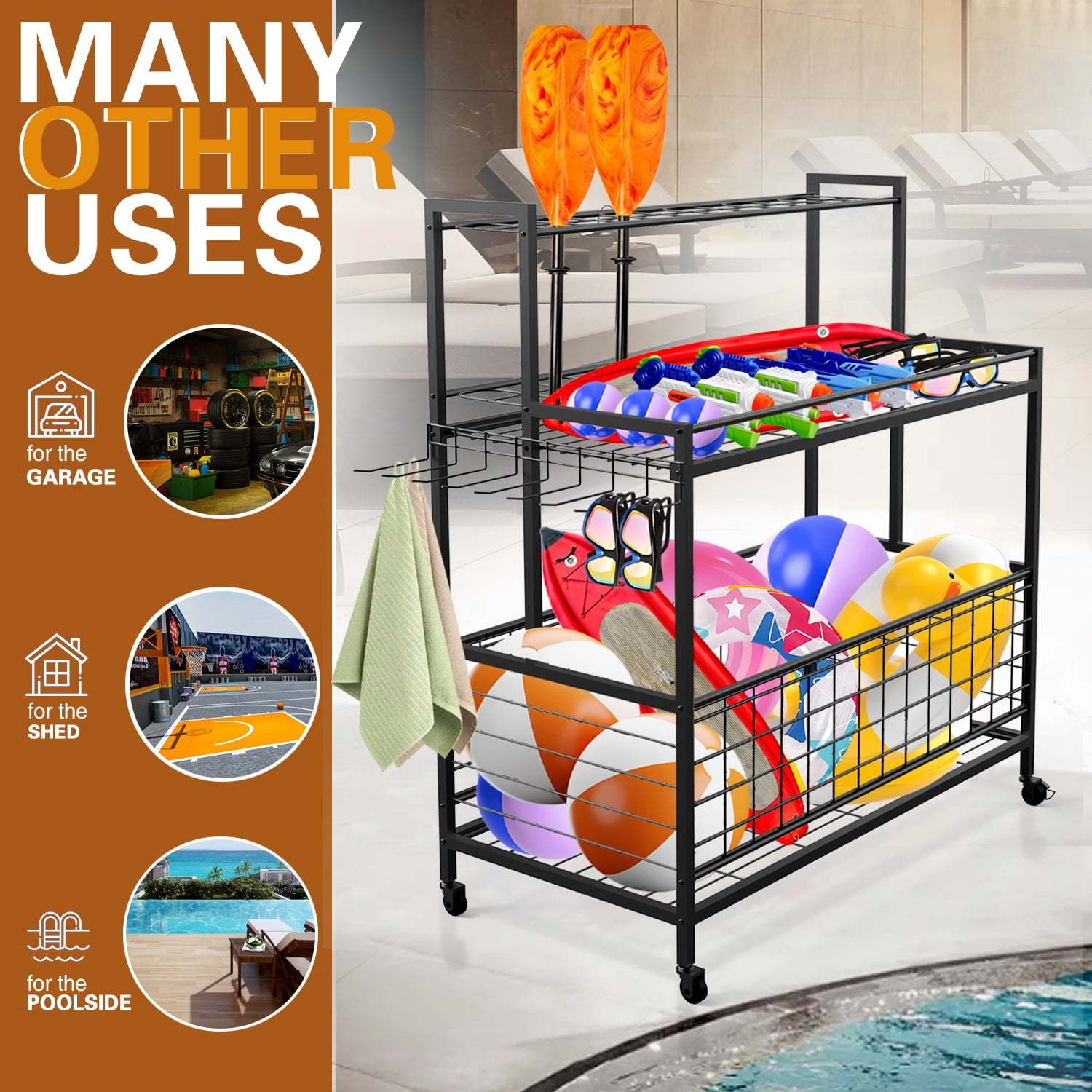 Best Sports Equipment Organizer , Garage Ball Storage, Baseball Bat