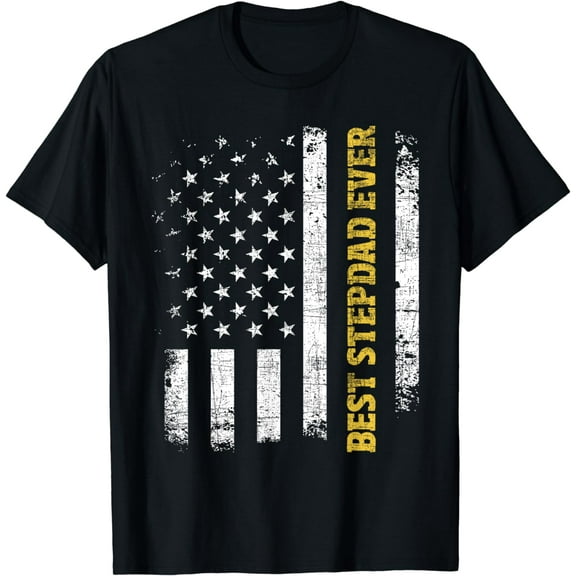 Best Stepdad Ever - USA American Flag Stepfather Bonus Dad T-Shirt
