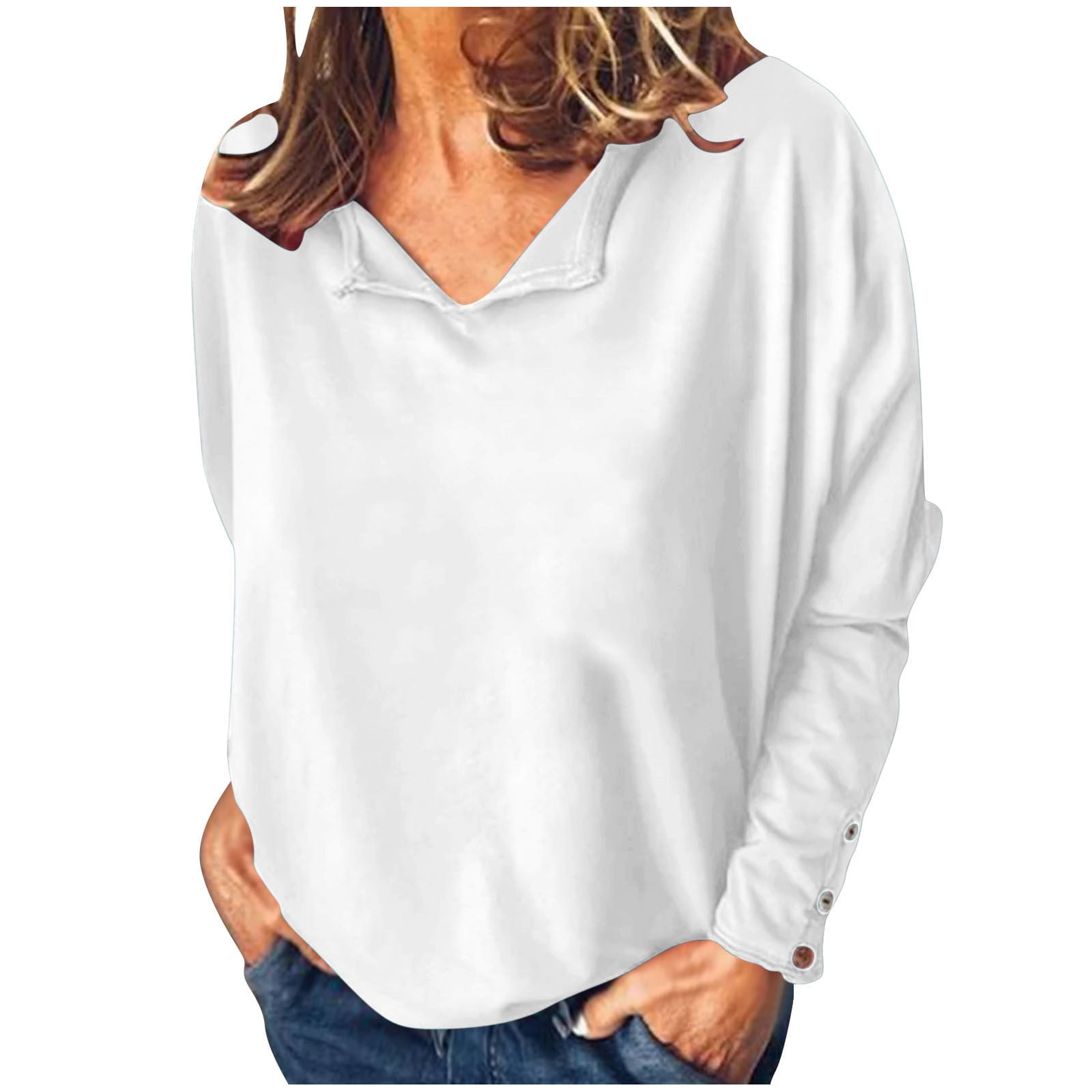 Women's White Conversational Printed Cotton Sweatshirt
