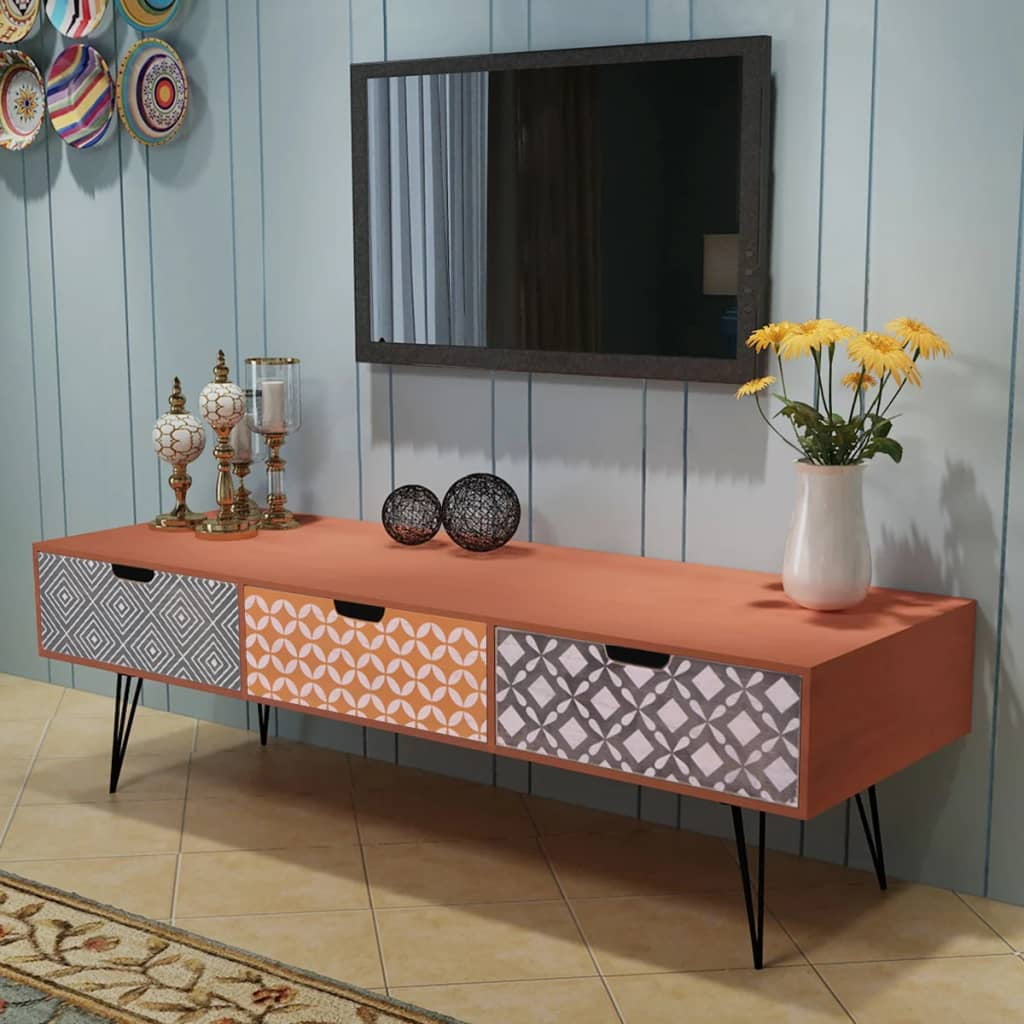 Best TV Stand for TVs up to 60", Media Console with 3 Drawers Display Shelves