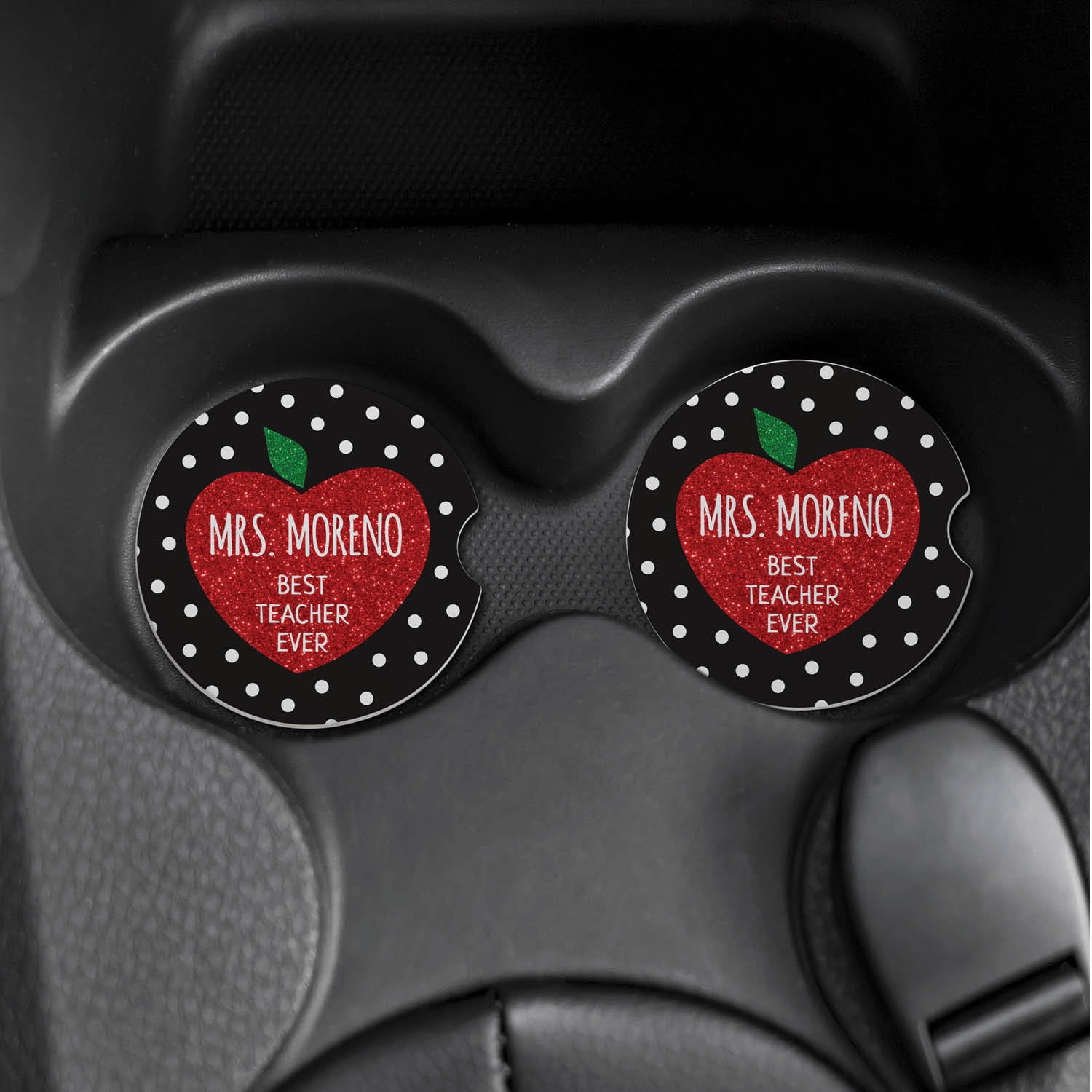 Best Teacher Ever Set of 2 Car Coasters