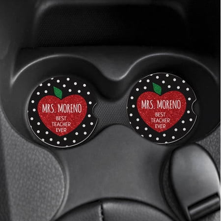 Best Teacher Ever Set of 2 Car Coasters