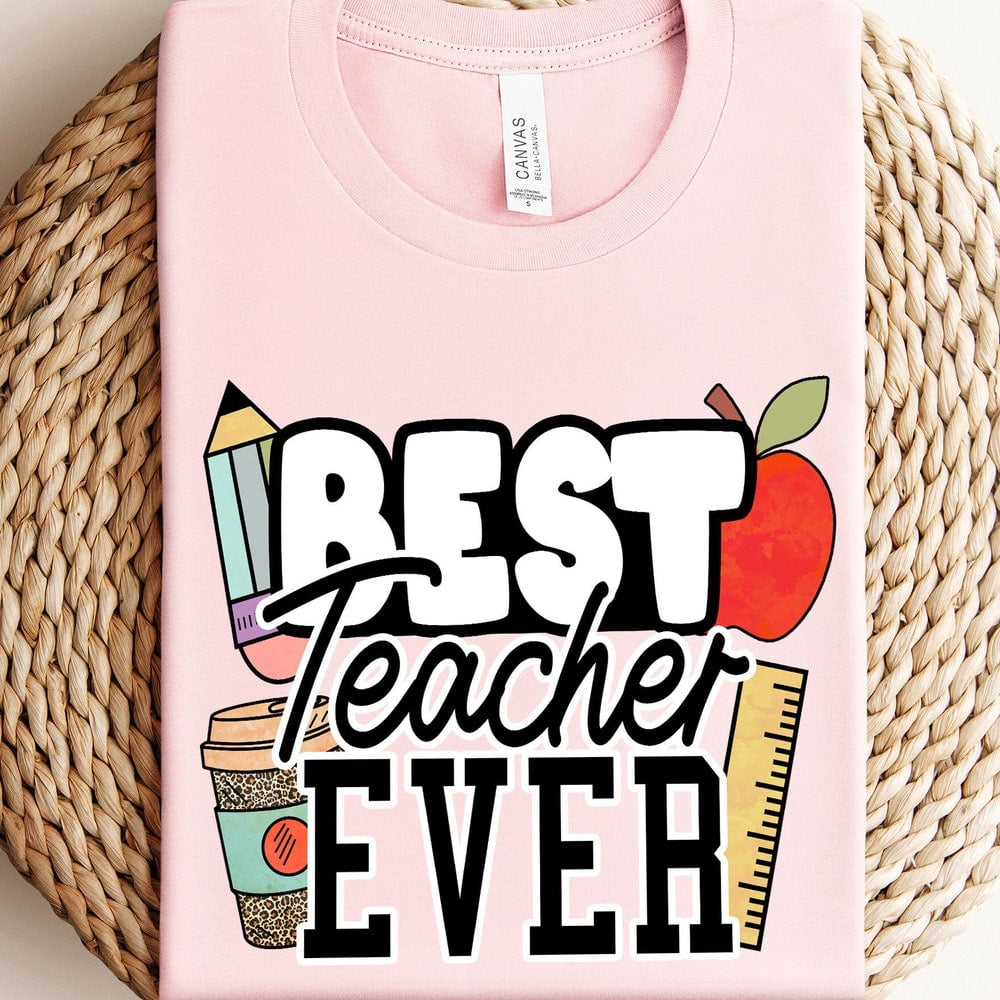 Best Teacher Ever Shirt, Teacher School Supply, Teacher Shirt, Cute ...