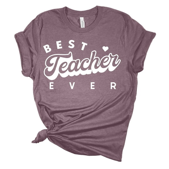 Best Teacher Ever Teacher Appreciation Ladies Short Sleeve T-shirt Graphic Tee Graphic Tee-Purple-small