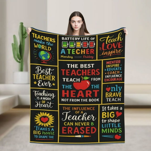 Best Teacher Gifts for Women Men, Unique Teacher Appreciation Gifts, Teachers Blanket, Teacher Birthday Gifts for Women Men, Teachers Christmas Valentines Day Throw Blanket 50x40