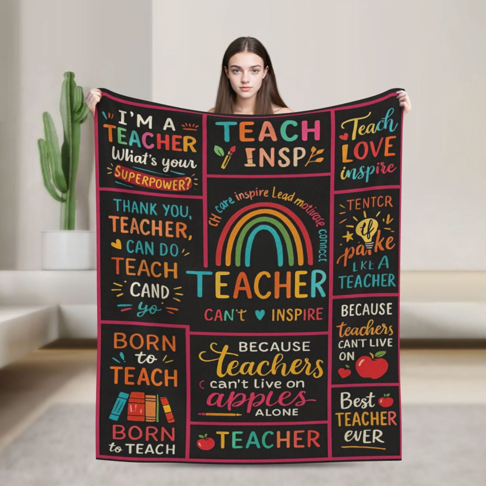 Best Teacher Gifts for Women, Unique Teacher Appreciation Gifts Idea, Teachers Day Gift for Back to School, Funny Christmas Birthday Retirement Gifts for Teachers Blanket 50x40