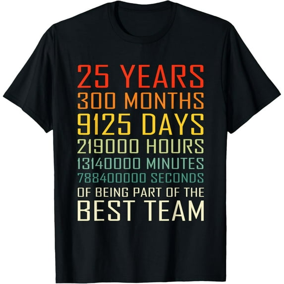 Best Team Vintage Work Anniversary 25 Years Employee T-Shirt