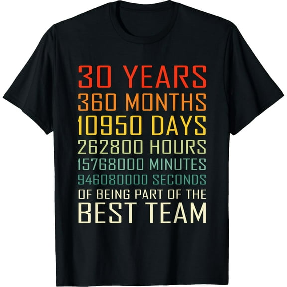 Best Team Vintage Work Anniversary 30 Years Employee T-Shirt