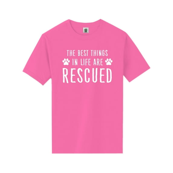 Best Things In Life Are Rescued Short Sleeve Neon T-Shirt