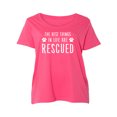 thumbnail image 1 of Best Things In Life Are Rescued Womens Plus Size Scoopneck Tee, 1 of 1