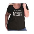thumbnail image 1 of Best Things In Life Are Rescued Womens Plus Size Scoopneck Tee, 1 of 1