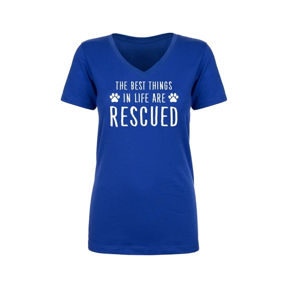 Best Things In Life Are Rescued Womens V-Neck T-Shirt