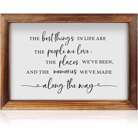 The Best Things In Life Framed Wood Sign Plaque(16"11"), Wooden Wall Table Sign with Scripture Bible Verse Quotes, Vintage Family Sign Housewarming for Home Bedroom Farmhouse Guest Room