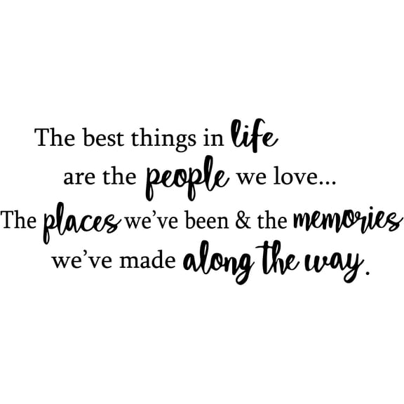 The Best Things in Life are The People We Love The Places We've Been and The Memories Vinyl Wall Decal Quotes Inspirational Sayings Wall Art Living Room Wall Stickers Home Decoration