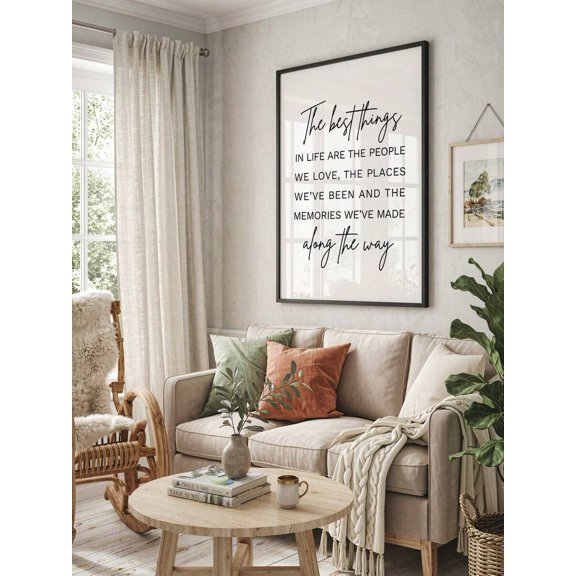 The Best Things In Life Are The People We Love Wall Art Print, Inspirational Family Quote Poster, Minimalist Typography Wall Decor, Living Room Bedroom Canvas Art, Unframed Print